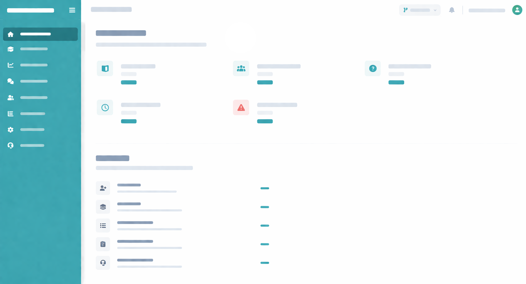Preview of The Learning Road dashboard: sidebar navigation, summary cards, and activity list
